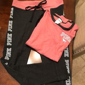 Pink t short and leggings